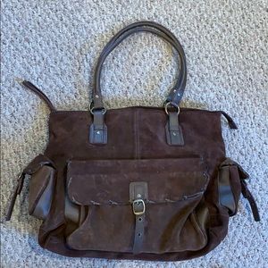 Hype brown suede tote